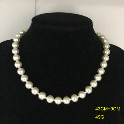 Wholesale Jewelry Retro Solid Color Imitation Pearl Alloy Plating Earrings Necklace