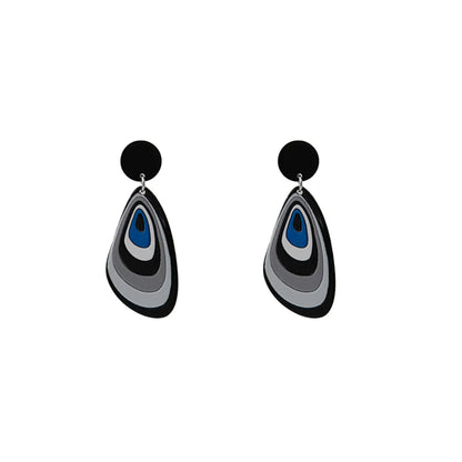 Wholesale Jewelry Retro Stripe Arylic Plating Drop Earrings