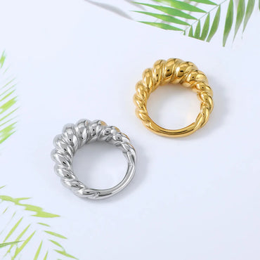 Wholesale Jewelry Retro Titanium Steel Casting Twist Ring Gooddiy