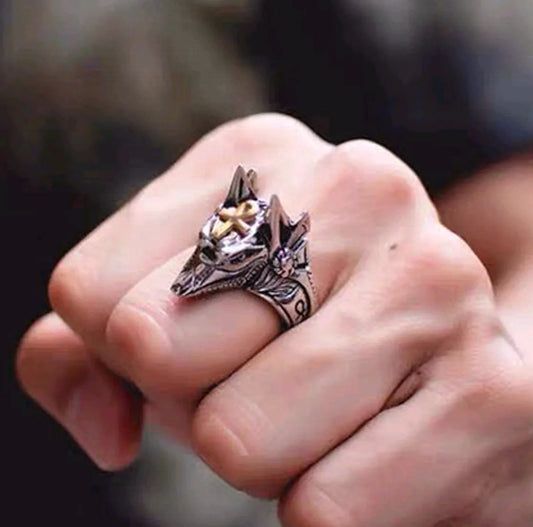 Wholesale Jewelry Retro Wolf Head Shape Ring Gooddiy