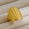 Wholesale Jewelry Rock Oversized Leaves Eye Flower 304 Stainless Steel Gem 18K Gold Plated Inlay Open Rings