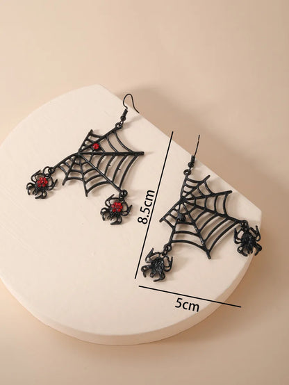 Wholesale Jewelry Rock Punk Cool Style Spider Spider Web Resin Resin Mesh Ear Hook