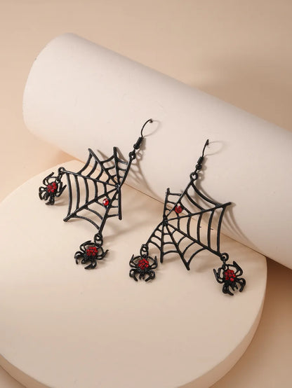 Wholesale Jewelry Rock Punk Cool Style Spider Spider Web Resin Resin Mesh Ear Hook