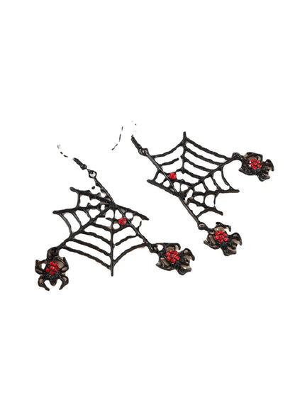 Wholesale Jewelry Rock Punk Cool Style Spider Spider Web Resin Resin Mesh Ear Hook