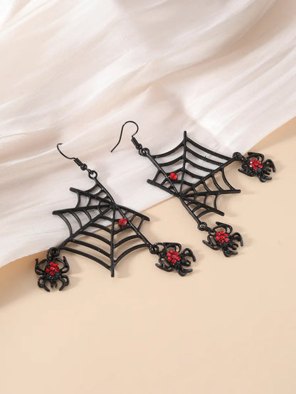 Wholesale Jewelry Rock Punk Cool Style Spider Spider Web Resin Resin Mesh Ear Hook