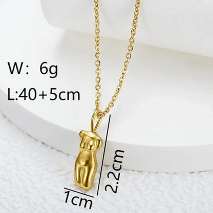 Wholesale Jewelry Rock Punk Streetwear Body 304 Stainless Steel 14K Gold Plated Pendant Necklace