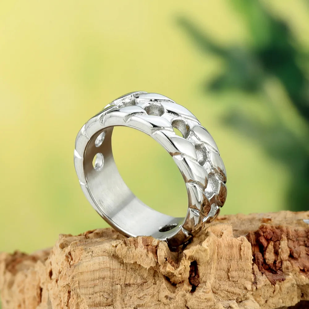 Wholesale Jewelry Rock Solid Color 316 Stainless Steel  Hollow Out Rings