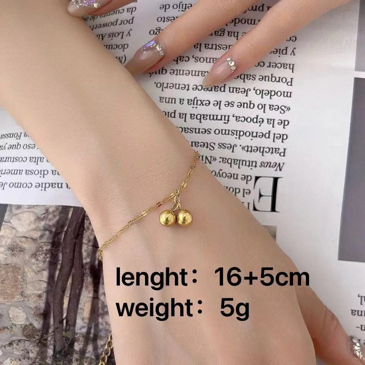 Wholesale Jewelry Roman Style Artistic British Style Bell Titanium Steel Bracelets Anklet