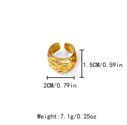 Wholesale Jewelry Roman Style Streetwear Commute Lines 304 Stainless Steel 14K Gold Plated Plating Hollow Out Open Rings