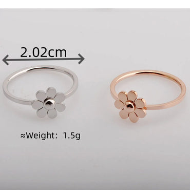 Wholesale Jewelry Romantic Modern Style Sweet Flower 304 Stainless Steel 18K Gold Plated Rings