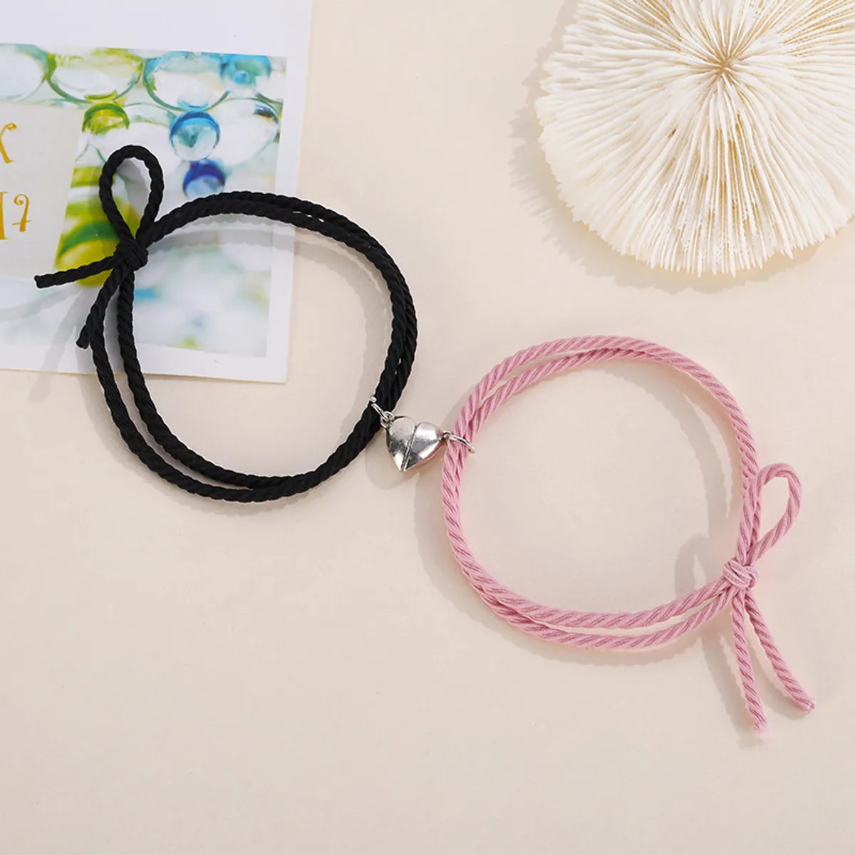 Simple Style Heart Rope No Inlaid Couple Bracelets