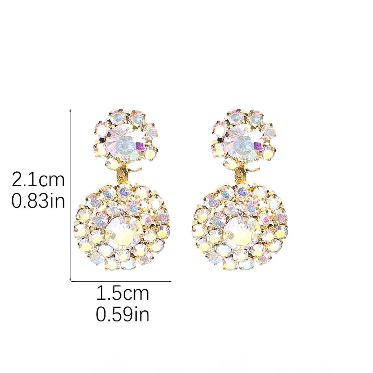 Wholesale Jewelry Shiny Flower Rhinestone Rhinestones Silver Plated Plating Inlay Drop Earrings