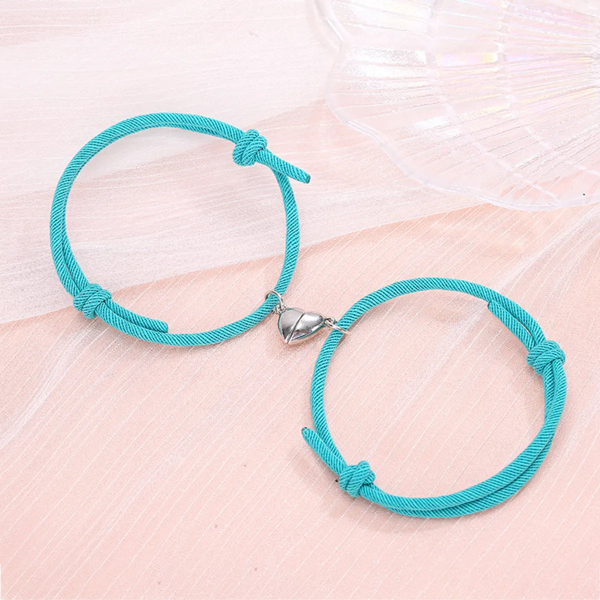 Simple Style Heart No Inlaid Couple Bracelets