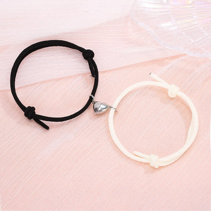 Simple Style Heart No Inlaid Couple Bracelets