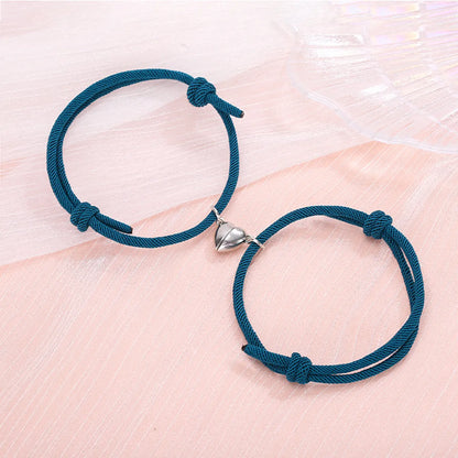 Simple Style Heart No Inlaid Couple Bracelets