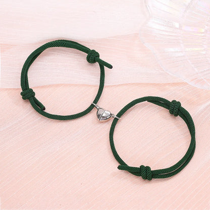 Simple Style Heart No Inlaid Couple Bracelets