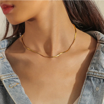 Wholesale Jewelry Simple Snake Bone Chain Necklace Gooddiy