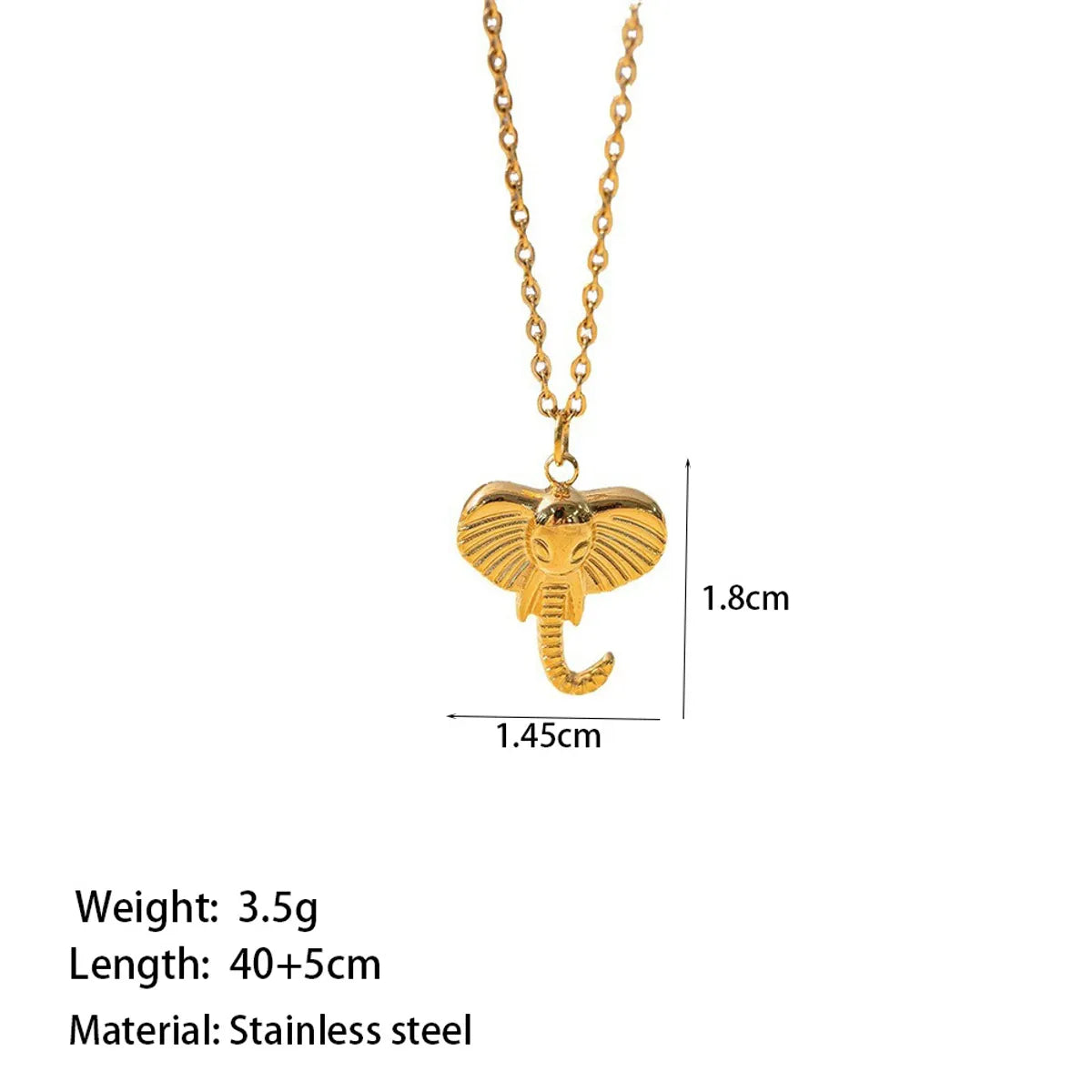 Wholesale Jewelry Simple Style Artistic Commute Elephant 304 Stainless Steel 18K Gold Plated Polishing Plating Earrings Necklace