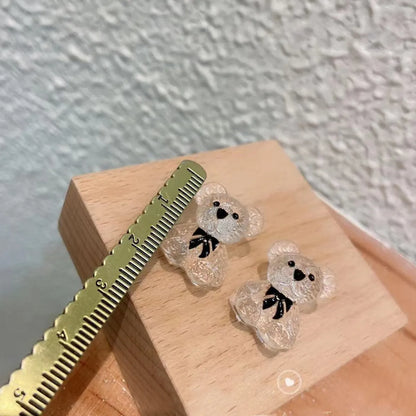 Wholesale Jewelry Simple Style Bear Resin Ear Studs