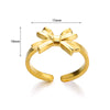 Wholesale Jewelry Simple Style Bow Knot 304 Stainless Steel Open Rings