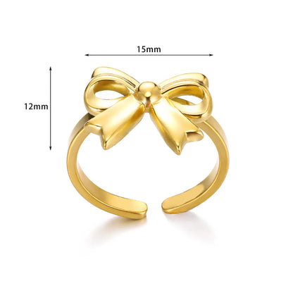 Wholesale Jewelry Simple Style Bow Knot 304 Stainless Steel Open Rings