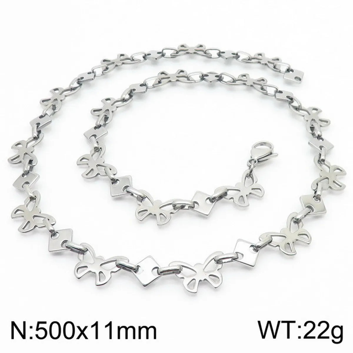 Wholesale Jewelry Simple Style Butterfly 304 Stainless Steel 18K Gold Plated Bracelets Necklace