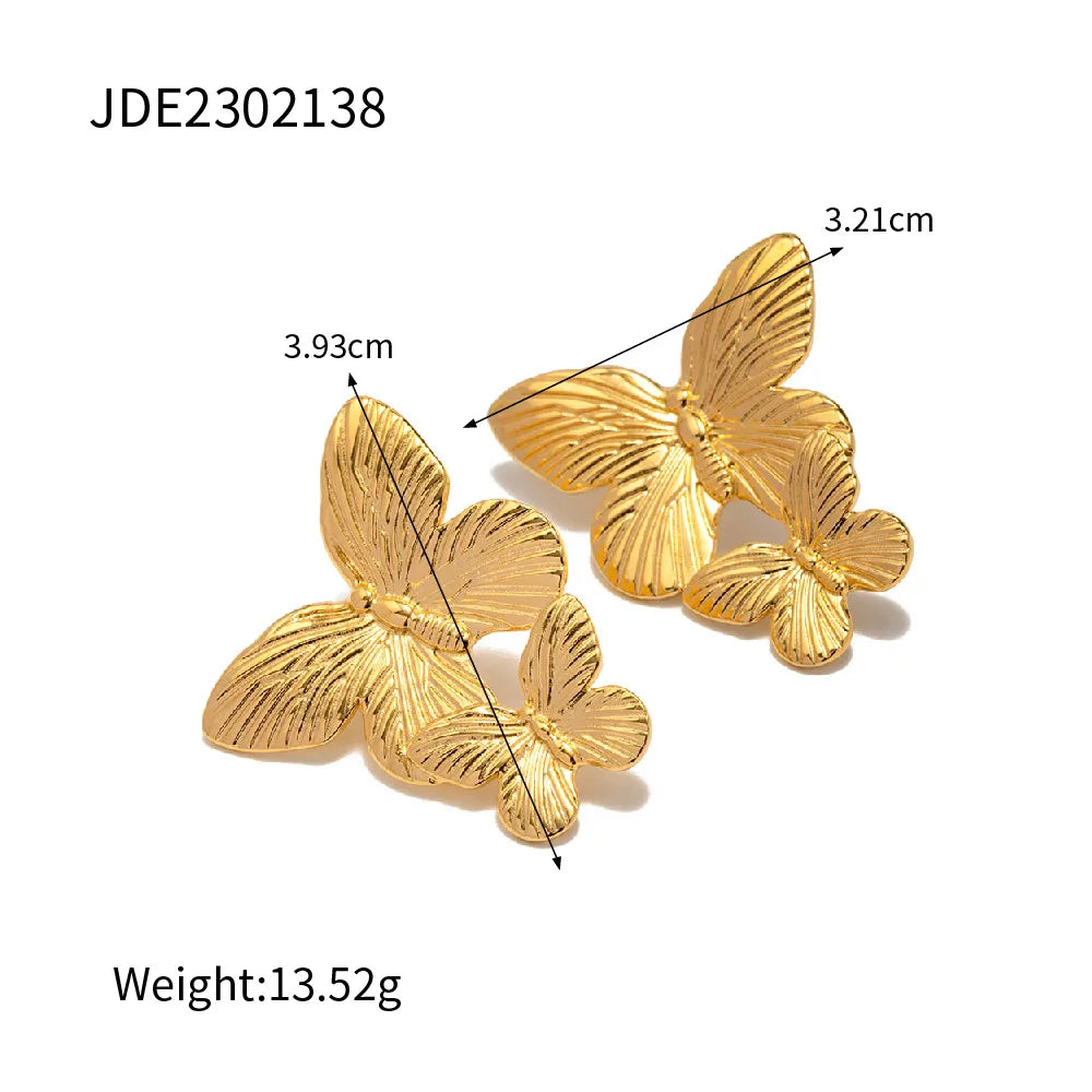 Wholesale Jewelry Simple Style Butterfly 304 Stainless Steel Jewelry Set