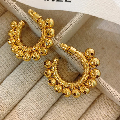 1 Pair Simple Style C Shape Plating Alloy 18k Gold Plated Ear Studs