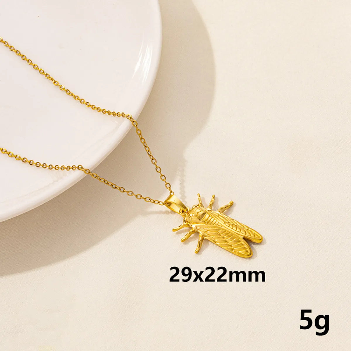 Wholesale Jewelry Simple Style Cattle Spider Elephant 304 Stainless Steel Chain Pendant Necklace