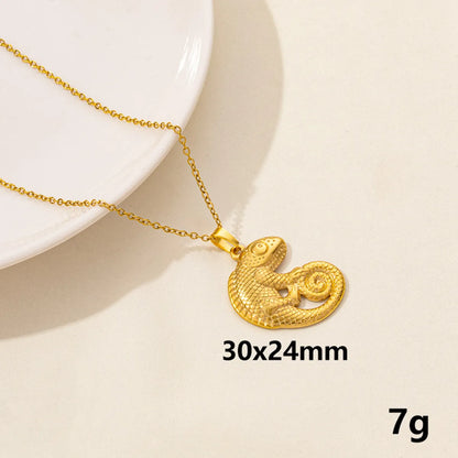 Wholesale Jewelry Simple Style Cattle Spider Elephant 304 Stainless Steel Chain Pendant Necklace