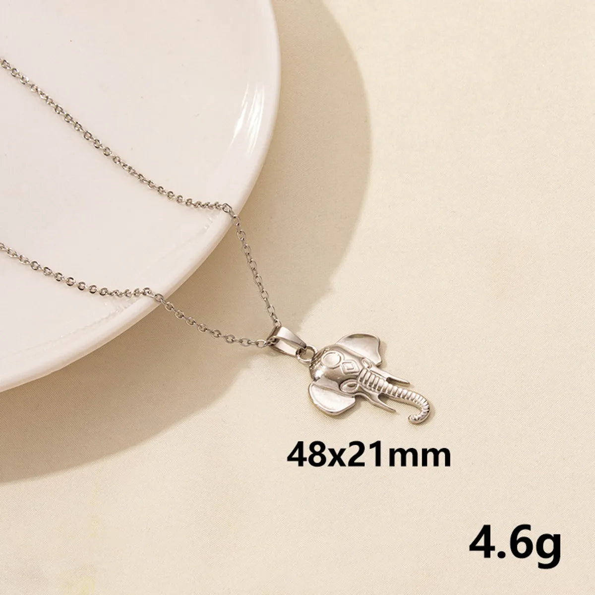 Wholesale Jewelry Simple Style Cattle Spider Elephant 304 Stainless Steel Chain Pendant Necklace