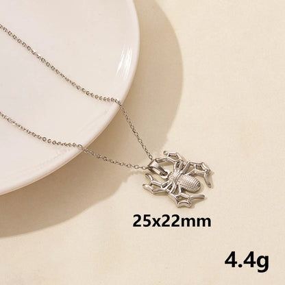 Wholesale Jewelry Simple Style Cattle Spider Elephant 304 Stainless Steel Chain Pendant Necklace