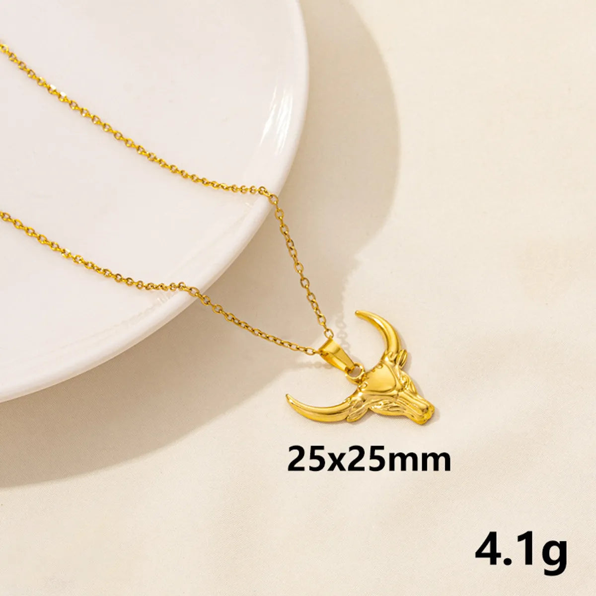 Wholesale Jewelry Simple Style Cattle Spider Elephant 304 Stainless Steel Chain Pendant Necklace