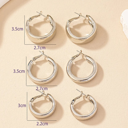 Wholesale Jewelry Simple Style Circle Alloy Gold Plated Plating Hoop Earrings