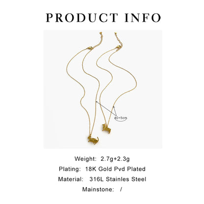 Wholesale Jewelry Simple Style Classic Style Animal 316 Stainless Steel  18K Gold Plated Plating Pendant Necklace