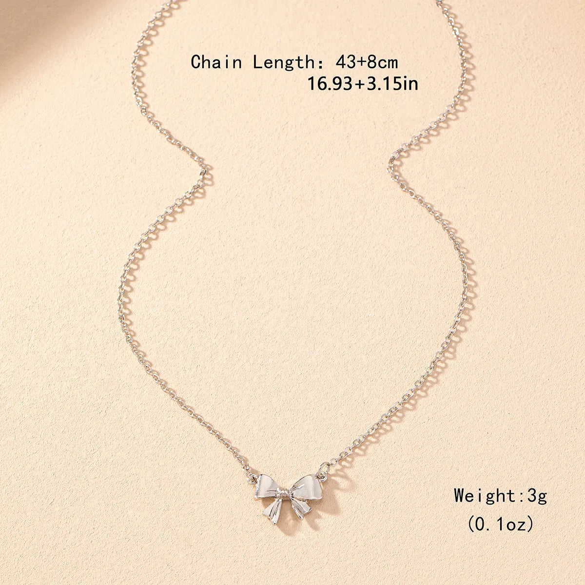 Wholesale Jewelry Simple Style Classic Style Bow Knot Iron Zinc Alloy Pendant Necklace