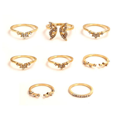 Wholesale Jewelry Simple Style Classic Style Butterfly Alloy Zircon Inlay Rings