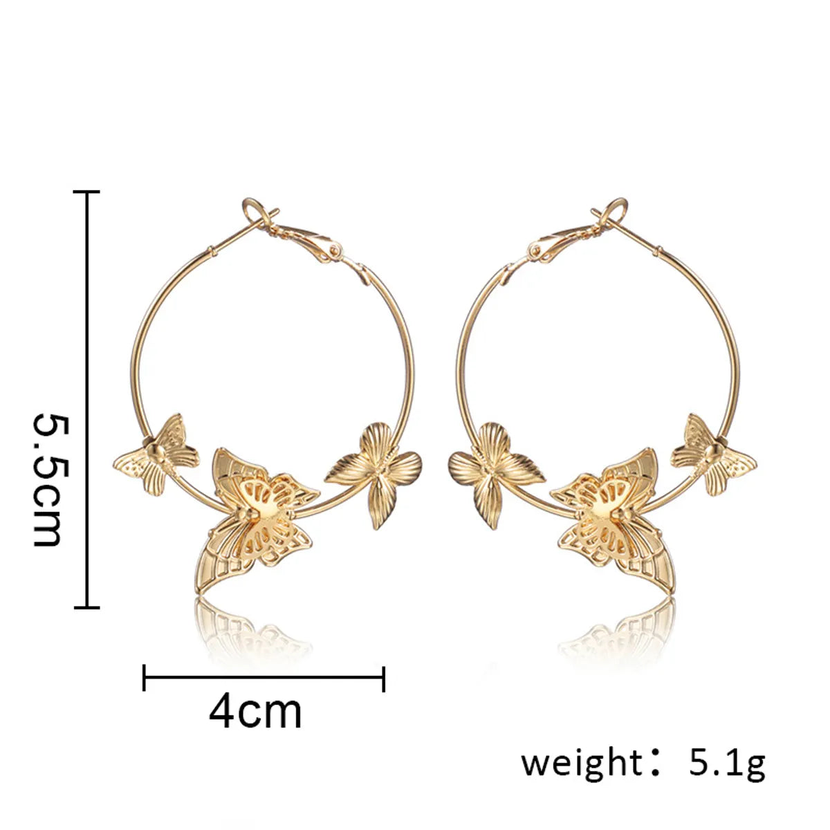 1 Pair Simple Style Classic Style Butterfly Hollow Out Iron Earrings