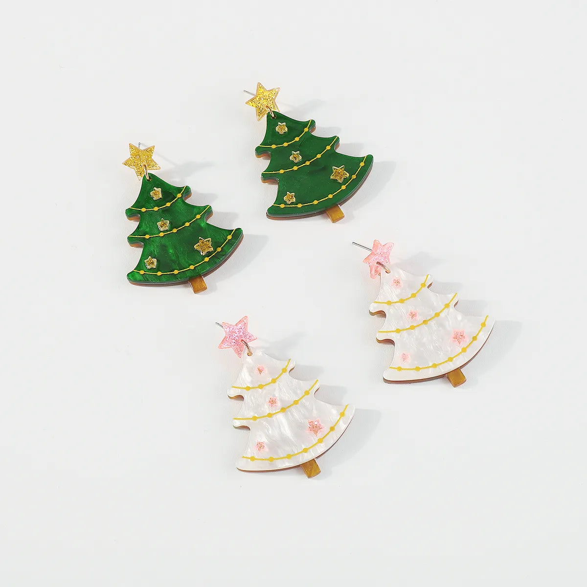 Wholesale Jewelry Simple Style Classic Style Christmas Tree Star Arylic Drop Earrings