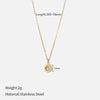 Wholesale Jewelry Simple Style Classic Style Circle 304 Stainless Steel 14K Gold Plated Hollow Out Inlay Pendant Necklace