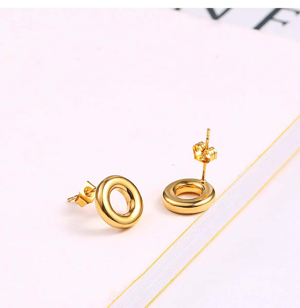 Wholesale Jewelry Simple Style Classic Style Circle 304 Stainless Steel 18K Gold Plated Plating Earrings Necklace