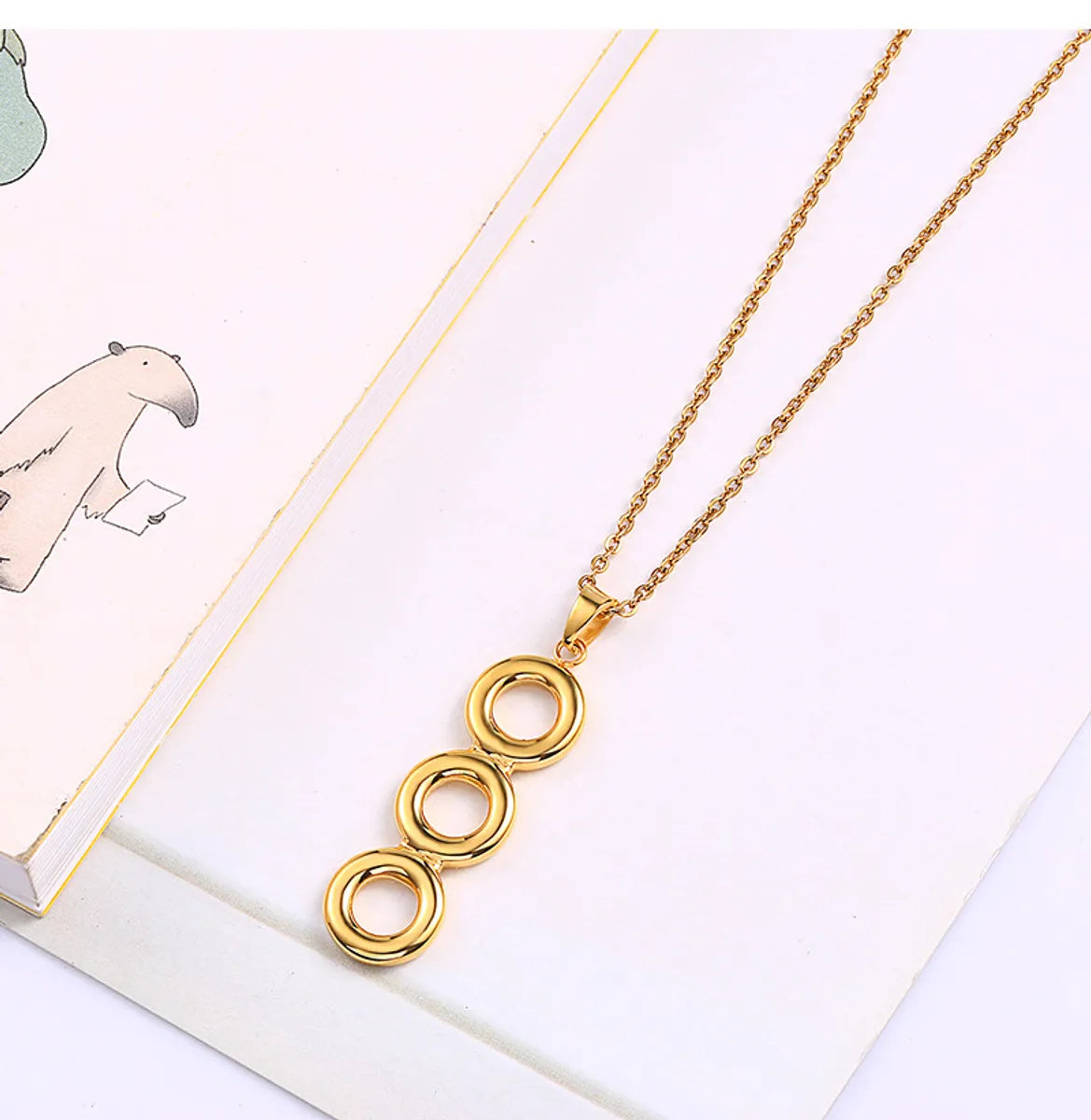 Wholesale Jewelry Simple Style Classic Style Circle 304 Stainless Steel 18K Gold Plated Plating Earrings Necklace