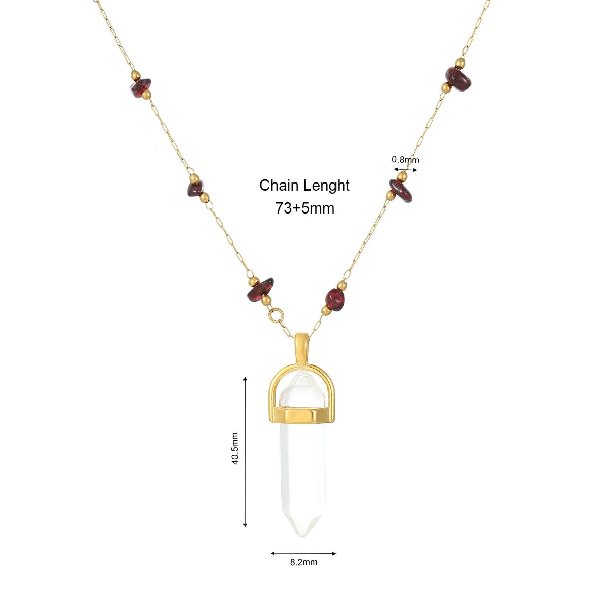 Wholesale Jewelry Simple Style Classic Style Color Block 304 Stainless Steel Gold Plated Plating Pendant Necklace