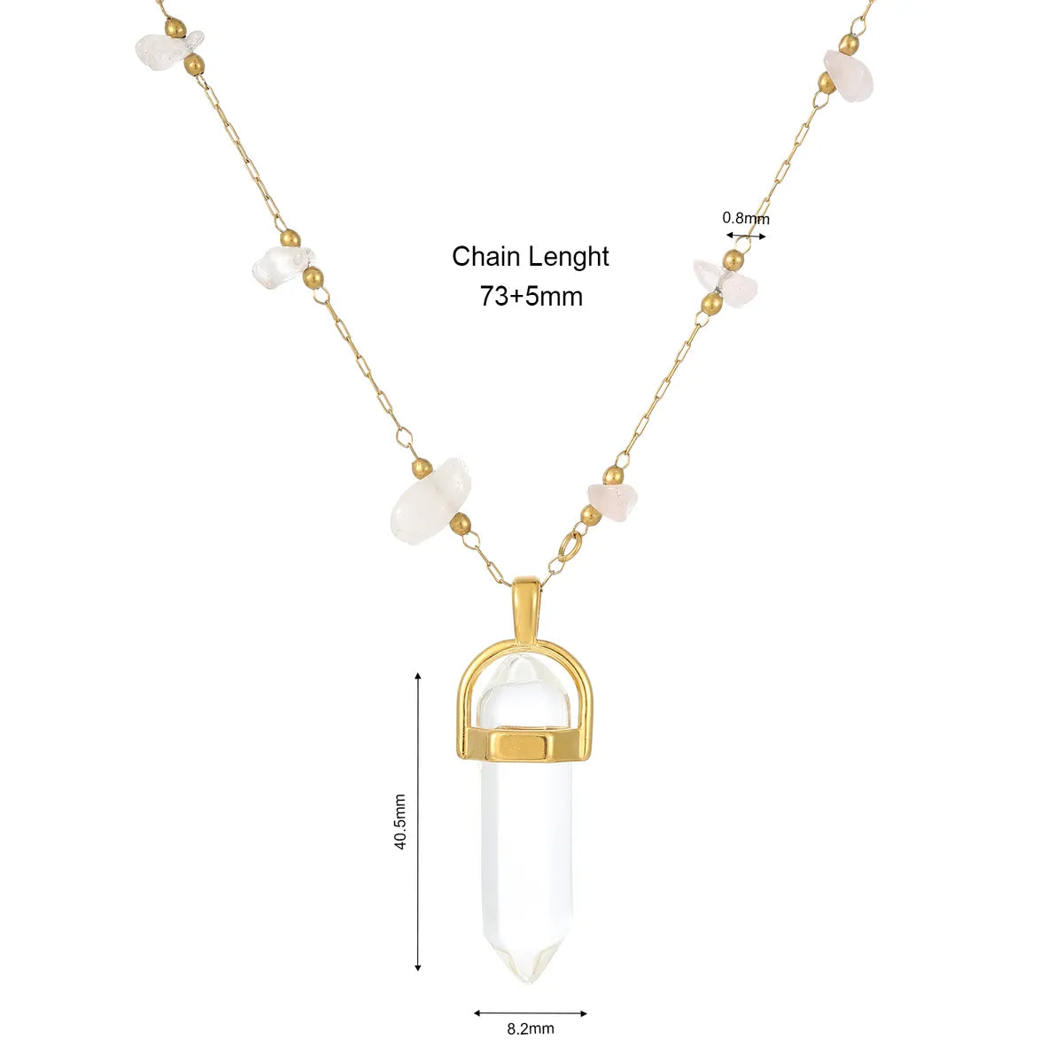 Wholesale Jewelry Simple Style Classic Style Color Block 304 Stainless Steel Gold Plated Plating Pendant Necklace