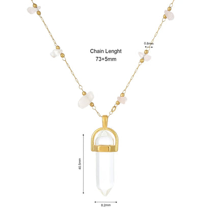 Wholesale Jewelry Simple Style Classic Style Color Block 304 Stainless Steel Gold Plated Plating Pendant Necklace