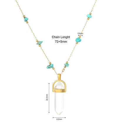 Wholesale Jewelry Simple Style Classic Style Color Block 304 Stainless Steel Gold Plated Plating Pendant Necklace