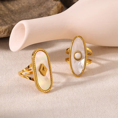 Wholesale Jewelry Simple Style Classic Style Color Block 304 Stainless Steel Plating Rings