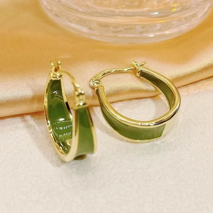 Wholesale Jewelry Simple Style Classic Style Color Block Alloy Enamel Earrings