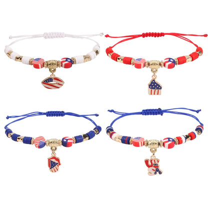 Wholesale Jewelry Simple Style Classic Style Color Block Artificial Crystal Cloth Beaded Bracelets