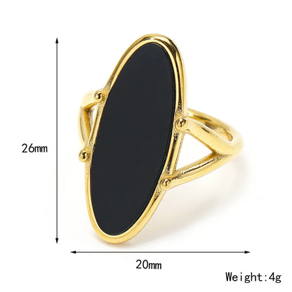 Wholesale Jewelry Simple Style Classic Style Color Block Titanium Steel Shell Inlay Rings